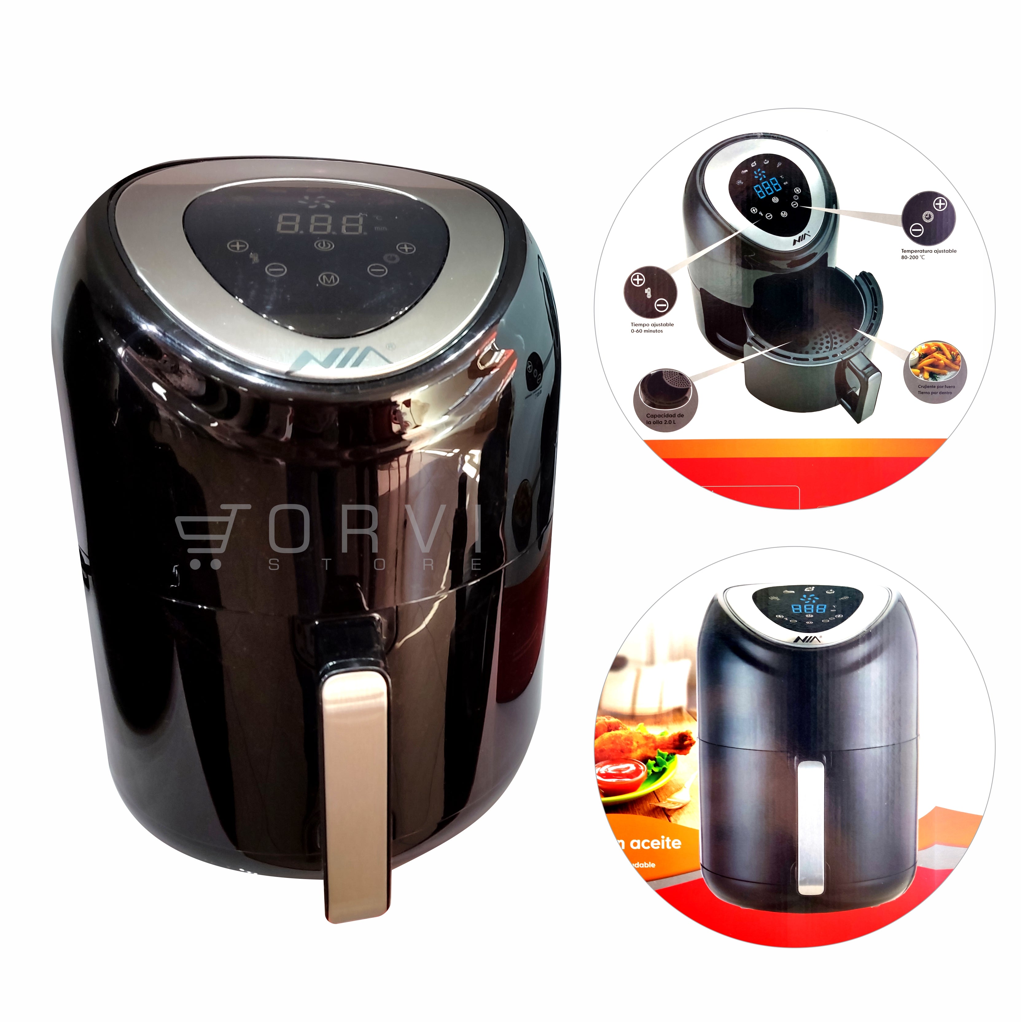 Olla Freidora Sin Aceite Air Fryer Nia 2 Litros – Bello Tienda