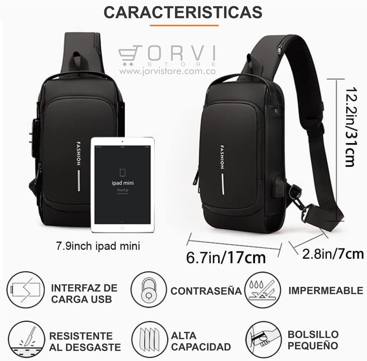 Bolso Manos Libres Mini Morral Para Hombre Tipo Pechera