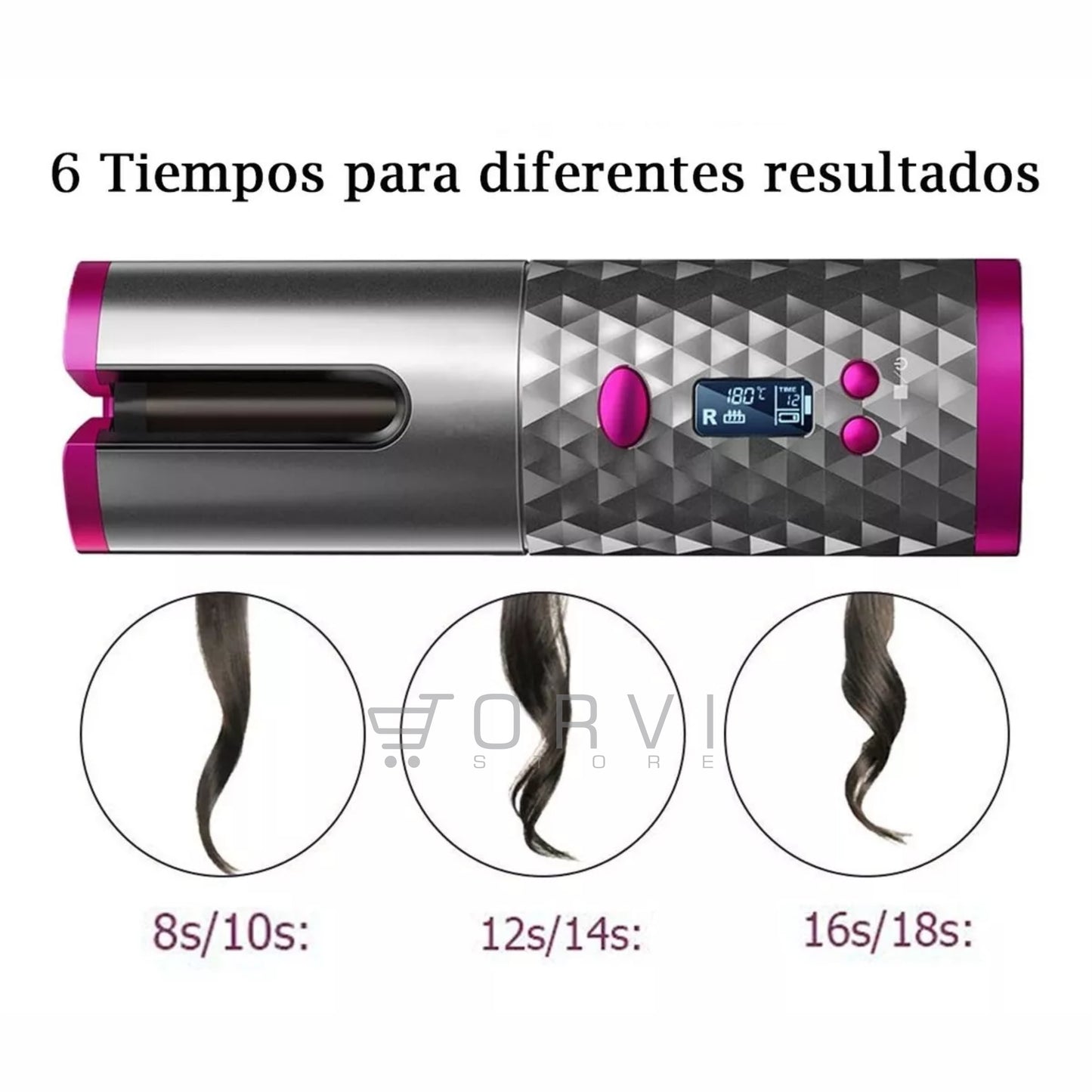 Rizador Ondulador Cabello Recargable Cordless Curler Rizos