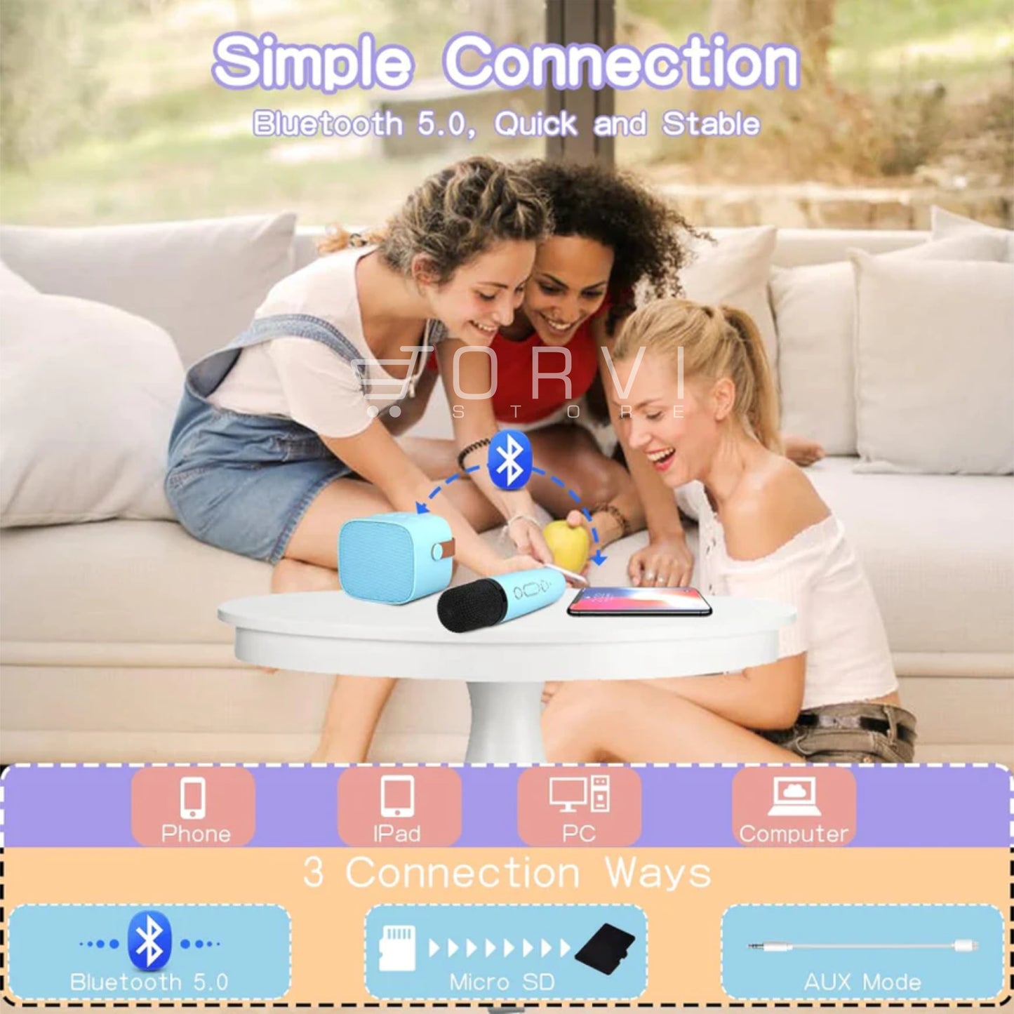 Kit Karaoke Micrófono Niños Recargable Kids Bluetooth