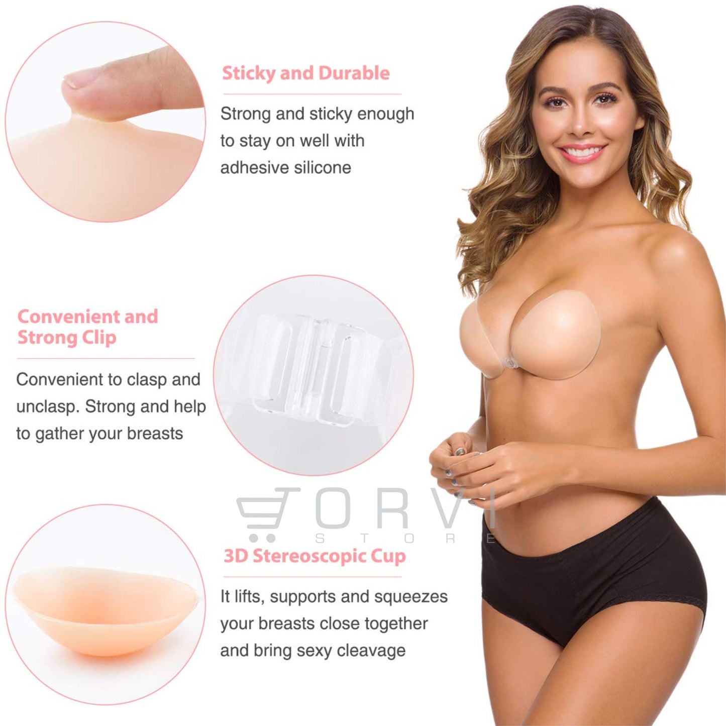 Brasier Silicona Invisible Adhesivo Silicone Bra