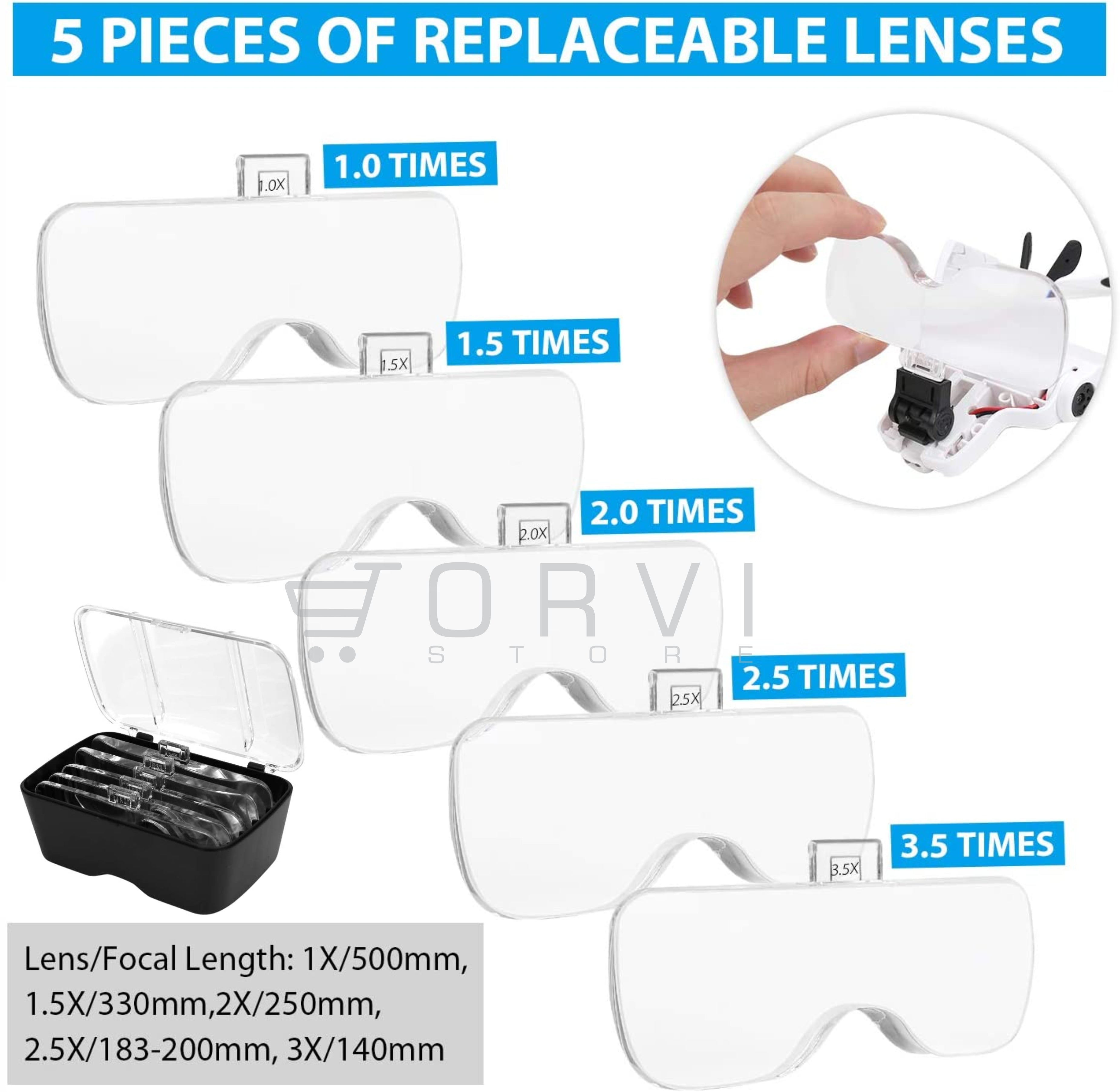 Gafas Lupa Visera Luz Led Recargable Lente Optivisor Aumento