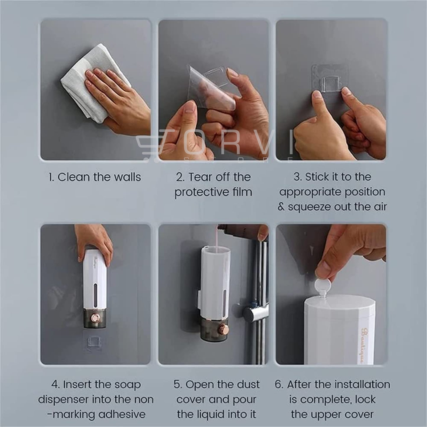 Dispensador De Jabon Liquido Y Gel Para Pared 600 Ml Soap Dispenser