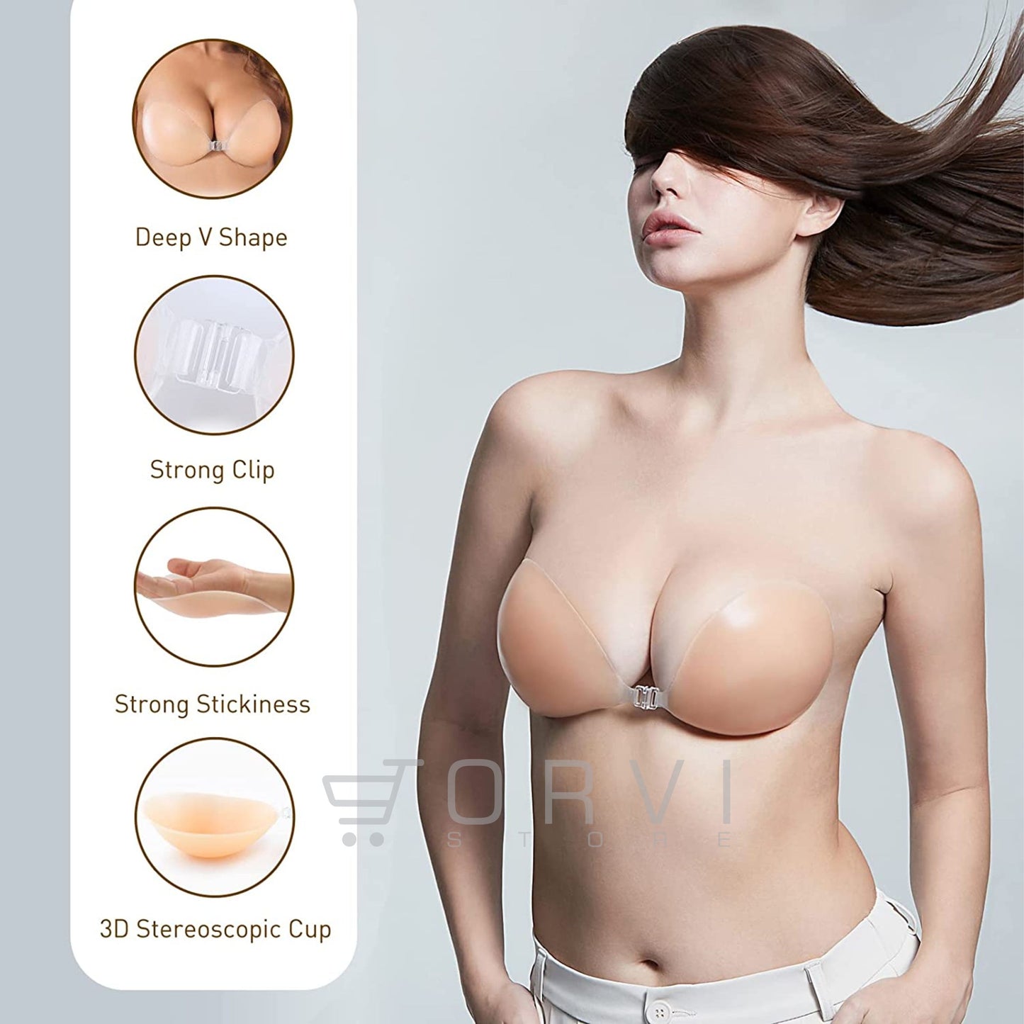 Brasier Silicona Invisible Adhesivo Silicone Bra