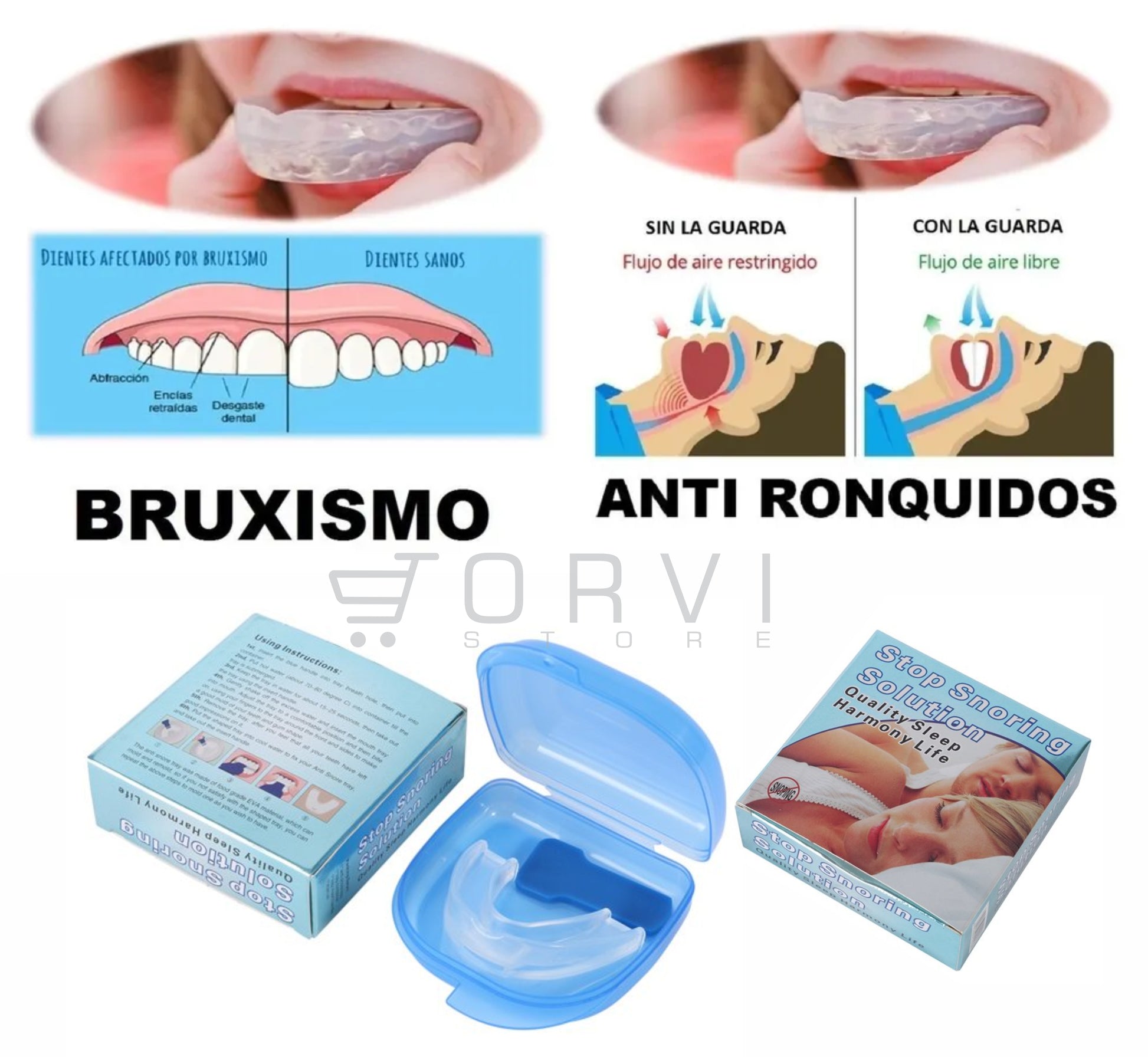 Protector Dental Doble Función, Bruxismo, Anti Ronquido
