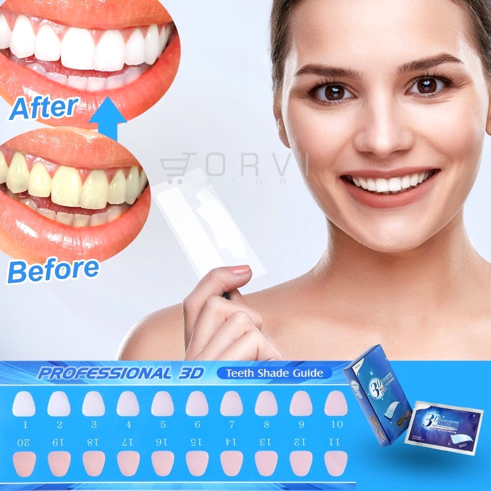 Blanqueador Dental 3d White Bandas Tiras Blanqueamiento Dientes x7 Sob –  JORVI STORE